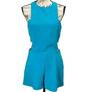 Nicole Miller Artelier Turquoise Bandeau Cut Romper Shorts Size 6